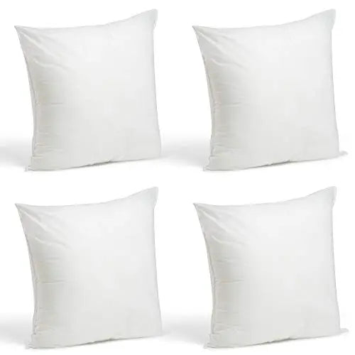 Foamily  Set of 4 Throw Pillows Insert - 18" x 18" | Decorative Pillow Covers Inserts - White Foamily