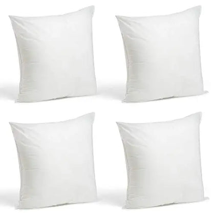 Foamily  Set of 4 Throw Pillows Insert - 18" x 18" | Decorative Pillow Covers Inserts - White Foamily