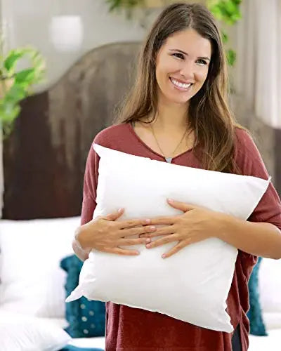 Foamily Set of 2 Throw Pillows Inserts - 18 x 18" | Decorative Pillow Cover Inserts - White Foamily