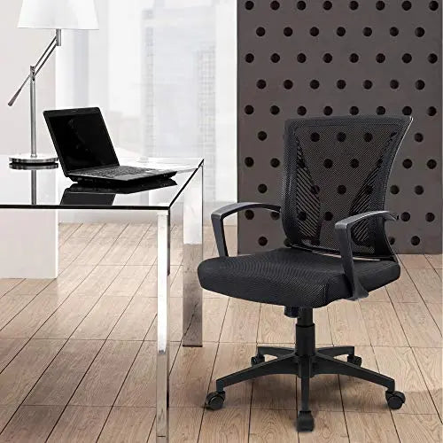 Furmax Office Chair | Swivel Ergonomic Mesh Chair with Armrest - Black Furmax