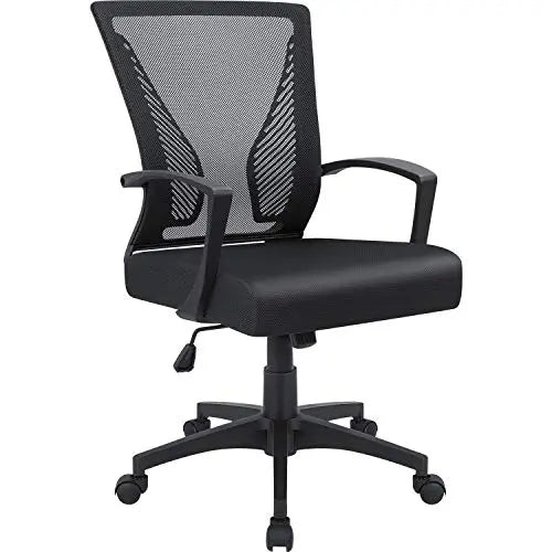 Furmax Office Chair | Swivel Ergonomic Mesh Chair with Armrest - Black Furmax