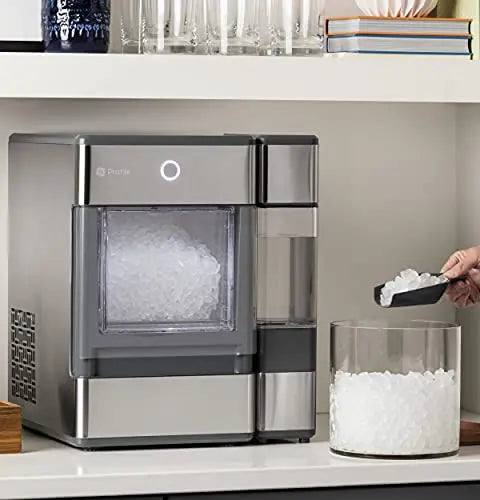 GE Profile Opal | Countertop Nugget Ice Maker with Side Tank - Stainless Steel Finish GE