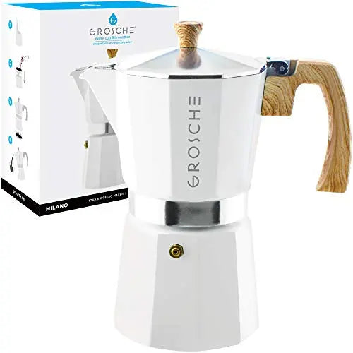 GROSCHE Milano Stovetop Espresso Cuban Coffee Maker - White GROSCHE