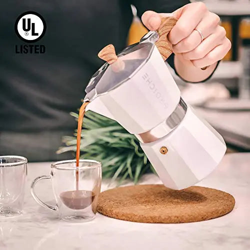 GROSCHE Milano Stovetop Espresso Cuban Coffee Maker - White GROSCHE