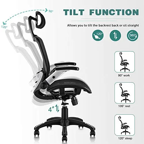 Gabrylly Ergonomic Office Chair | High Back Swivel Mesh Chair - Black GABRYLLY