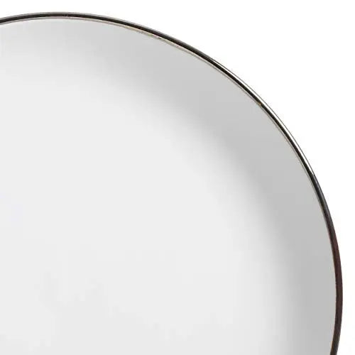 Gibson Home Rockaway Round Stoneware Dinnerware 16-Piece Set, Serves 4 - Matte White/Metallic Rim Gibson Home