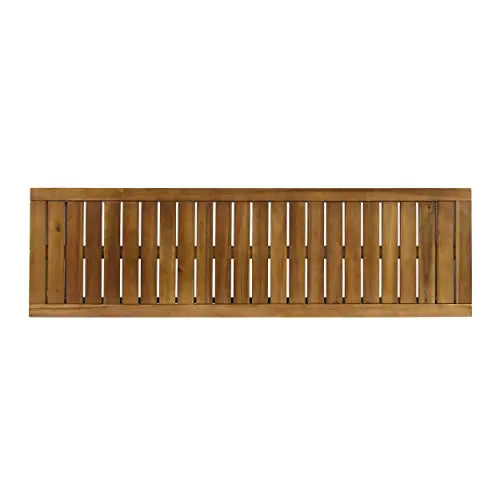 Great Deal Furniture Drew Outdoor Industrial Acacia Wood and Iron Bench - Teak and Black Great Deal Furniture