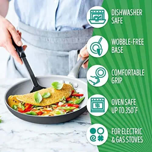 GreenLife Classic Pro Healthy Ceramic Nonstick Cookware 12-Piece Set - Light Gray GreenLife