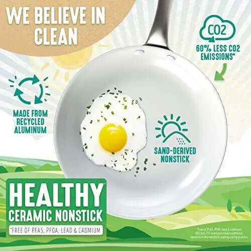GreenLife Classic Pro Healthy Ceramic Nonstick Cookware 12-Piece Set - Light Gray GreenLife