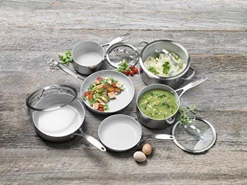 GreenPan Venice Pro Stainless Steel Ceramic Nonstick Cookware 10-Piece Set GreenPan