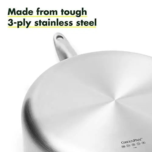 GreenPan Venice Pro Stainless Steel Ceramic Nonstick Cookware 10-Piece Set GreenPan