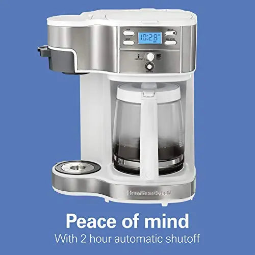 Hamilton Beach 2-Way Brewer Coffee Maker, Single-Serve and 12-Cup Pot - White Hamilton Beach