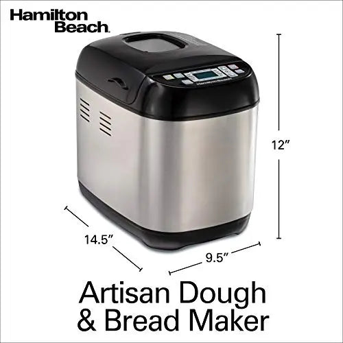 Hamilton Beach Bread Maker, 2 lbs Loaf, 14 Settings - Black/Stainless Hamilton Beach