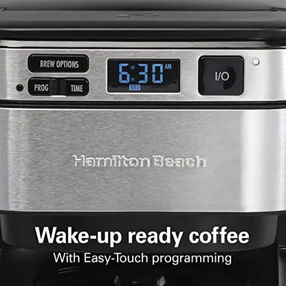 Hamilton Beach Programmable Coffee Maker, 12 Cups, Front Access Easy Fill, Pause & Serve, 3 Brewing Options, Black (46310) Hamilton Beach
