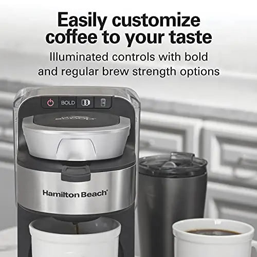 Hamilton Beach FlexBrew Trio 2-Way Coffee Maker, Compatible with K-Cup Pods  or Grounds, Combo, Single Serve & Full 12c Thermal Pot, Black and