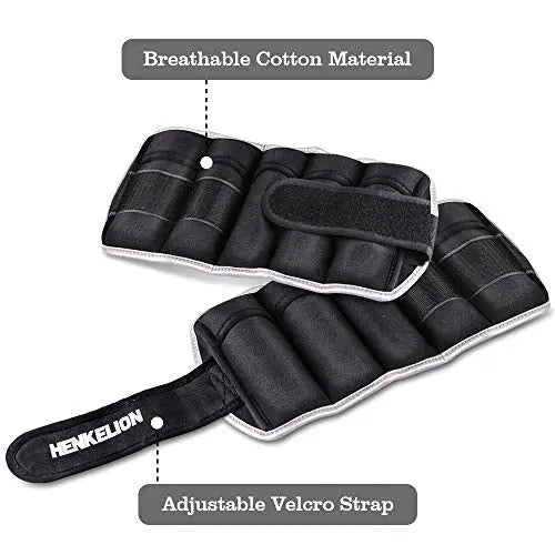 Henkelion 1 Pair of Adjustable Ankle Weights, 10 lbs - Black Henkelion