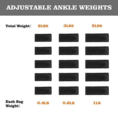 Henkelion 1 Pair of Adjustable Ankle Weights, 10 lbs - Black Henkelion