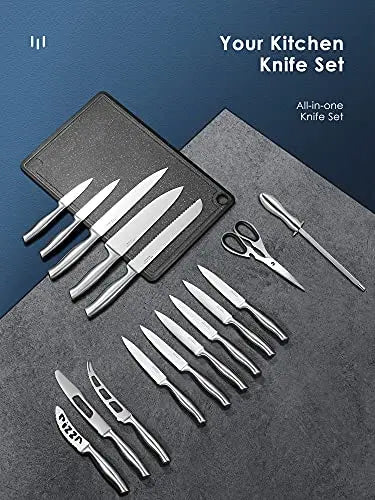 High Carbon Stainless Steel Kitchen Knife Set | 17 PC Chef Knife Set N\C