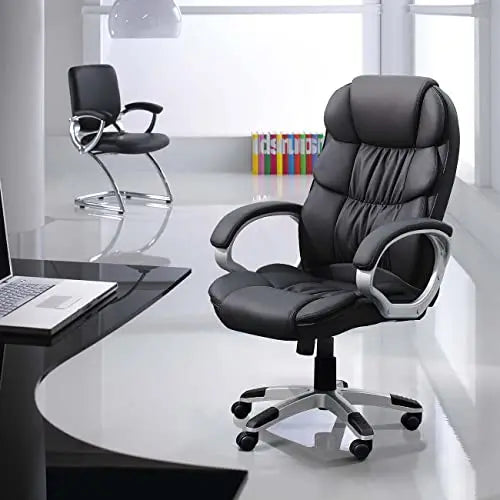 Homall Office Chair | Ergonomic Swivel Chair, PU Leather - Black Homall