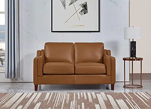 Hydeline Bella 100% Leather Sofa, Loveseat and Chair Set - Cognac Hydeline