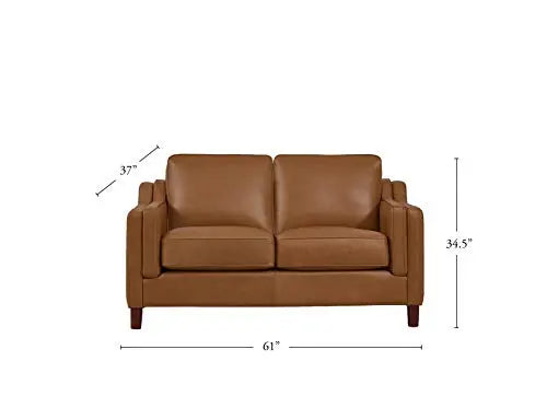 Hydeline Bella 100% Leather Sofa, Loveseat and Chair Set - Cognac Hydeline