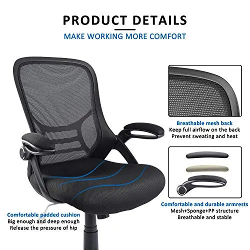 Hylone Ergonomic Office Chair | Comfortable Mesh Swivel Chair - Black HYLONE