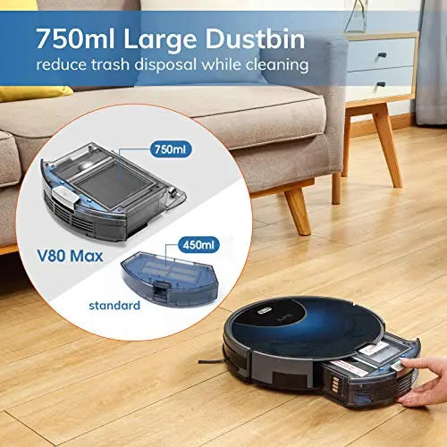 ILIFE V80 Max Robot Vacuum Cleaner, Wi-Fi, 2000 Pa Max Suction ILIFE