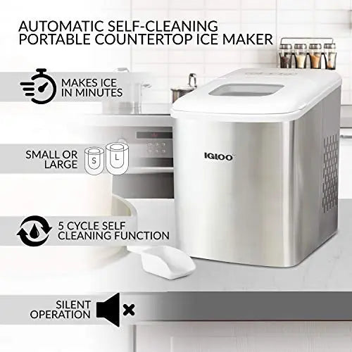 Euhomy Ice Maker Machine Countertop, 26 lbs in 24 Hours, 9 Cubes Ready in 6  Mins, Self-Clean Ele - Small Kitchen Appliances