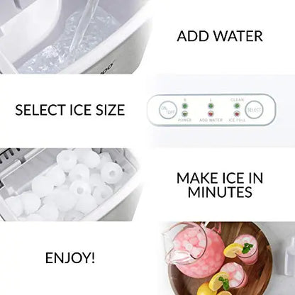 Igloo Ice Maker With Scoop and Basket - Stainless Steel White Igloo