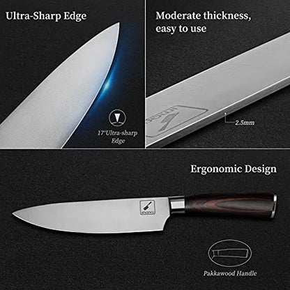 Imarku Stainless Steel Knife Set | 11-Piece Knife Block Set, Cutting Board and Sharpener imarku