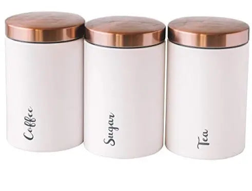 Inspired Designs Farmhouse Modern Canister Set of 3 - White Inspired Designs