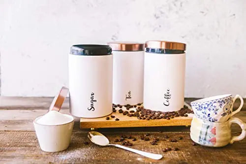 Inspired Designs Farmhouse Modern Canister Set of 3 - White Inspired Designs