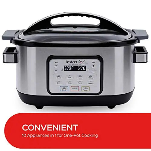 Instant Pot Aura 10-in-1 Multi-cooker Slow Cooker, 10 One-Touch Programs, 6 Qt - Silver Instant Pot