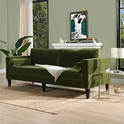 Jennifer Taylor Home Nicholi Lawson Velvet Modern Sofa - Olive Green Jennifer Taylor Home