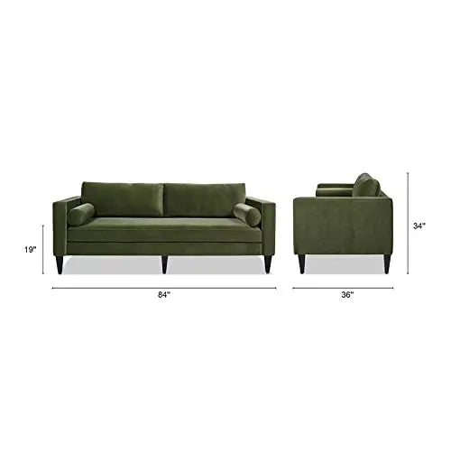 Jennifer Taylor Home Nicholi Lawson Velvet Modern Sofa - Olive Green Jennifer Taylor Home