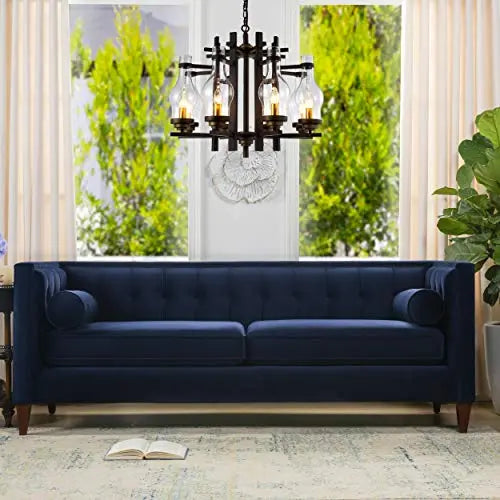 Jennifer Taylor Home Sofa | Jack Collection Upholstered Sofa - Navy Jennifer Taylor Home