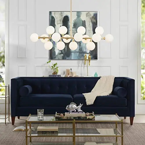 Jennifer Taylor Home Sofa | Jack Collection Upholstered Sofa - Navy Jennifer Taylor Home