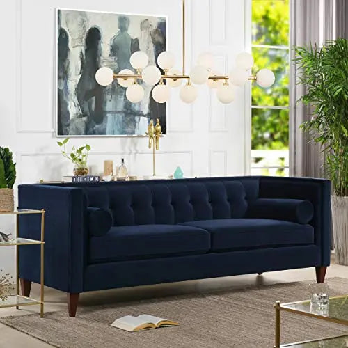 Jennifer Taylor Home Sofa | Jack Collection Upholstered Sofa - Navy Jennifer Taylor Home