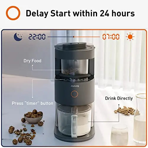 Joyoung Soy Almond Nut Based Milk Maker Machine XXL Glass Blender - Black JOYOUNG