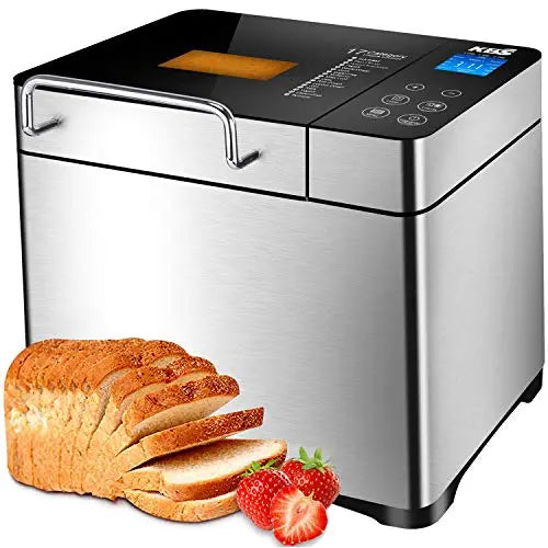 KBS Bread Maker, 17-in-1 Options, Oven Mitt and Recipes - Stainless Steel
