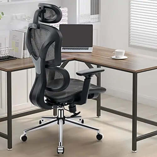 KERDOM Ergonomic Office Chair | Lumbar Support Mesh Chair - Black