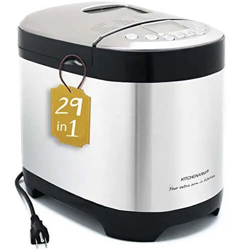 KITCHENARM Bread Maker Machine, 29-in-1 SMART Settings - Stainless Steel KITCHENARM