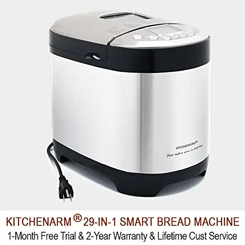KITCHENARM Bread Maker Machine, 29-in-1 SMART Settings - Stainless Steel KITCHENARM