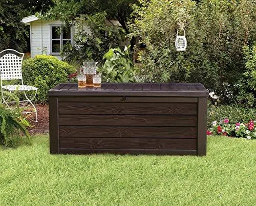 Keter Storage Westwood 150 Gallon Resin Large Patio Deck Storage Box - Brown Keter