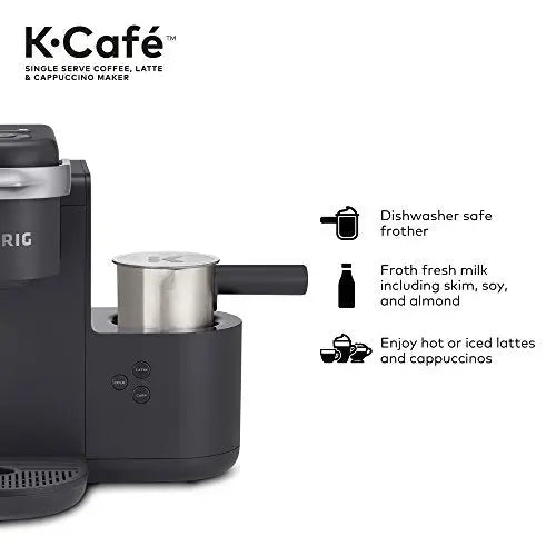 Keurig K-Cafe Single-Serve K-Cup Coffee Latte and Cappuccino Maker - Dark Charcoal Keurig