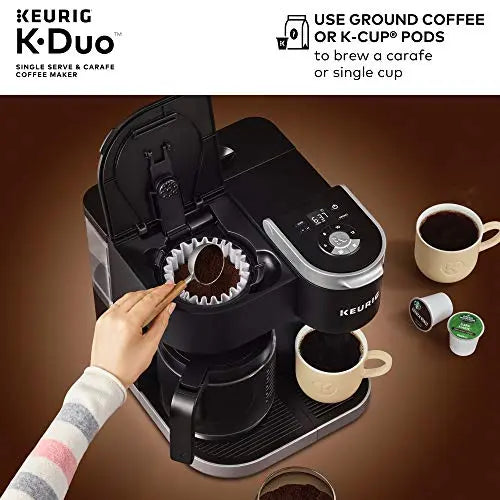 Keurig K-Duo Plus Coffee Maker, with Single Serve K-Cup Pod and 12 Cup  Carafe Brewer, Black
