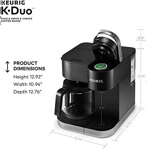 Keurig K-Duo Coffee Maker, Single Serve + 12-Cup Coffee Brewer - Black Keurig