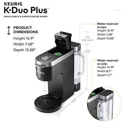 Keurig K-Duo Plus Coffee Maker | Single Serve and 12-Cup Carafe Drip Coffee Brewer - Black Keurig