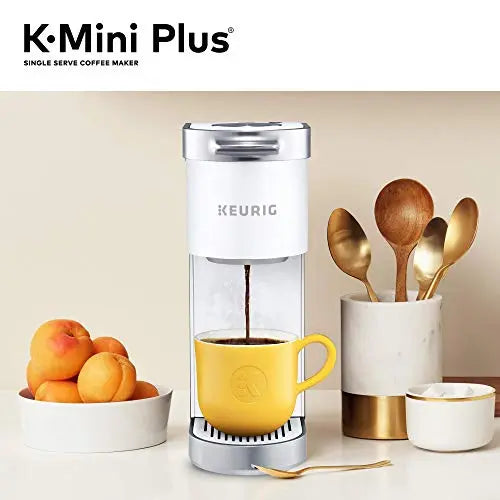 Keurig K-Mini Plus Coffee Maker | Single Serve K-Cup Pod Coffee Brewer - Matte White Keurig