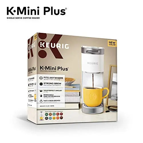 Keurig K-Mini Plus Coffee Maker | Single Serve K-Cup Pod Coffee Brewer - Matte White Keurig